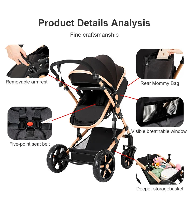 strollers 3 in 1 baby stroller car seat stroller travel system stroller newborn stroller High Landscape mother kids baby items