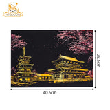 2 Sheets Scratch Paper Art Kit DIY Craft World Landmarks Animals City Scene Stylus Drawing Toy Adult Stress Relief Creative Gift