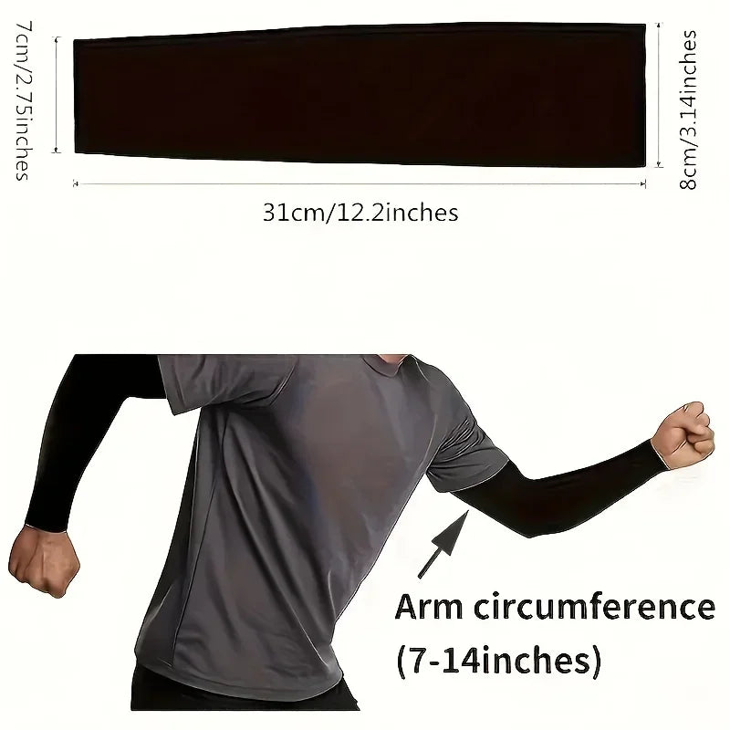 Unisex Cooling UV Protection Arm Sleeves Elastic Summer Ice Covers for Sports/Running/Cycling Reusable Breathable Sun Accessorie