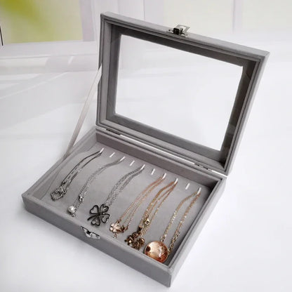 Caja de joyería negra, caja para pulseras, caja para collares, caja pequeña arqueada, caja de exhibición, caja de almacenamiento de joyas con cubierta de franela