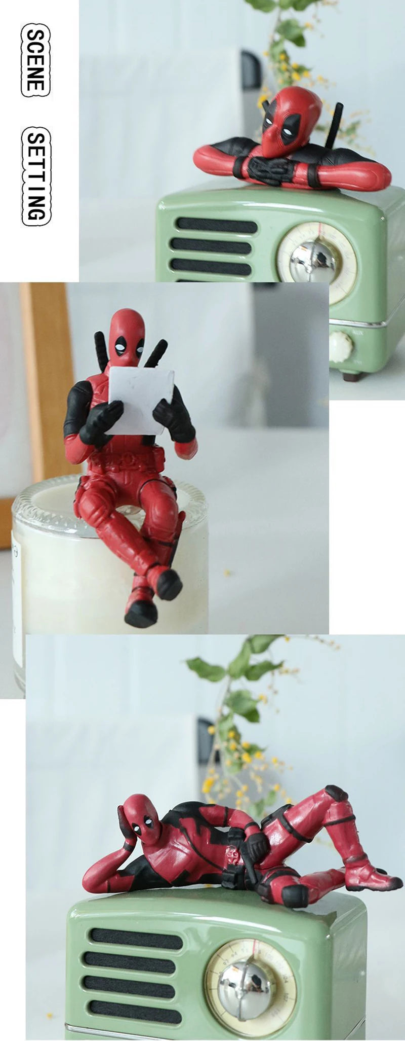 Sitting Anime Figure Hero Doll Home Decoration Mini Figurine Car Interior Miniature Model Collection Figurine Kids Toy Gifts