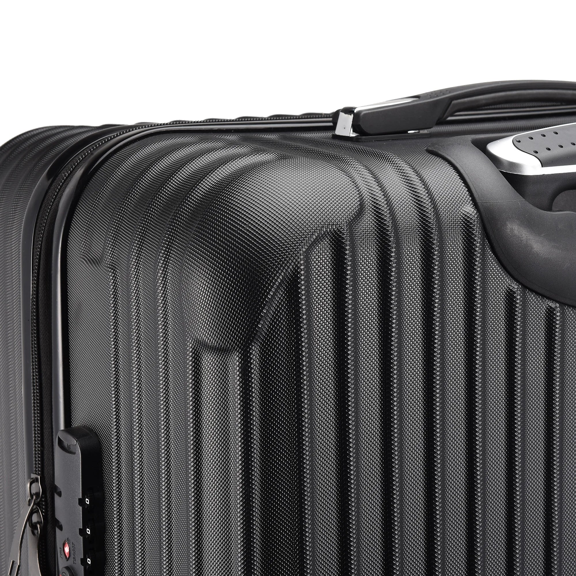 Anajqaqia 3 Pieces Suitcase Set, Hard-Shell Luggage Set Made of ABS, with  Combination Lock Hand and Telescopic Handle, Black