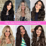 Aplique de cabelo Humano liso de tic tac Extensões Invisível
