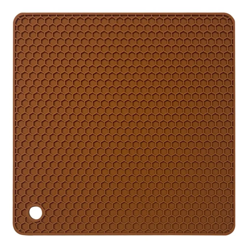 18cm Square Silicone Mat Heat Resistant Potholder Dining Table Placemat Non-slip Pot Holder Cup Coaster Kitchen Accessories