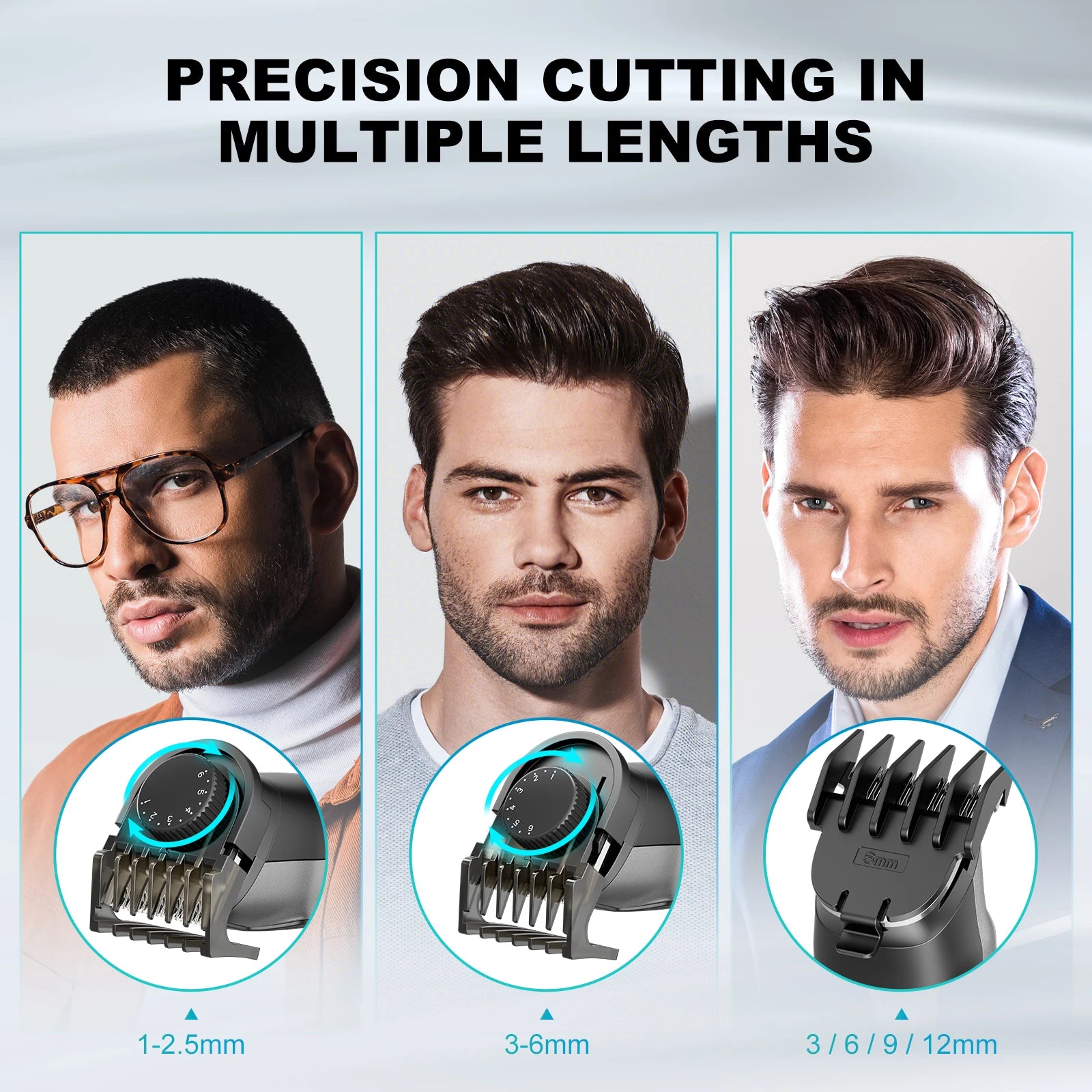 Kensen S30 4-in-1 Cordless Hair Clipper LED Display Men's Beard/Nose Trimmer Rechargeable Barber Grooming Kit Hair Cutting Machine