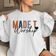 Moletom gola redonda com letras impressas, mangas compridas, pulôveres engraçados, casual e roupa cristã, feito para adorar, outono e inverno