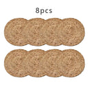 Pot Mats Handwoven Rattan Placemats Round Heat Insulation Mats Natural Woven Table Mats For Dining Home Wedding Decor