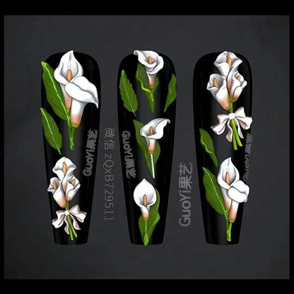1pc Bowknot Candles Jellyfish Shell Rose Leaf  3D Acrylic Mold Nail Art Decoration Nails DIY Design Silicone  Nails Mold
