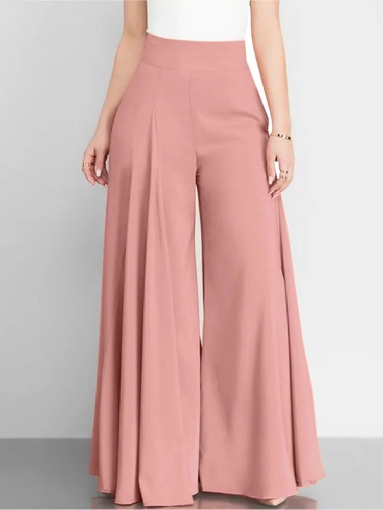 Pantalones anchos de cintura alta para mujer, pantalón largo, holgado, informal, elegante, para oficina, primavera y otoño