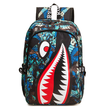 Camo Bookbag for Middle Shark Backpack Boys for Kids School Bags Travel Back Pack