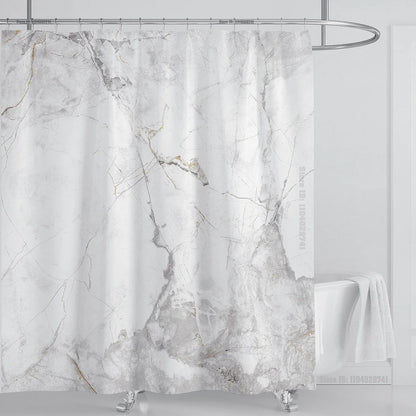Marble Waterproof Shower Curtain Waterproof Shower Curtain for Bathroom Decor Printed Washable Shower Curtain with Hooks