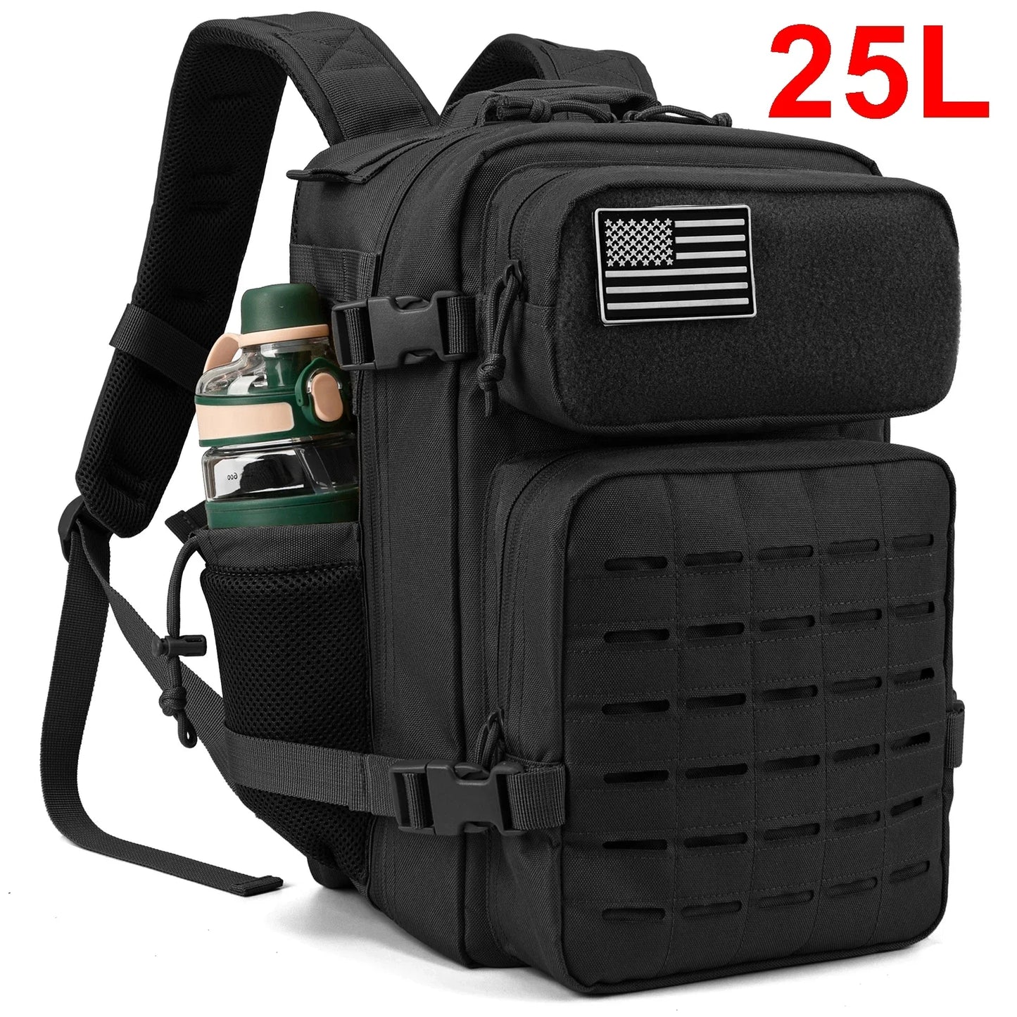 QT&QY 25L/45L Tactical Backpack for Women/men Laser Cut Molle survival Daypack School Bag Gym Rucksack with Dual Cup Holder