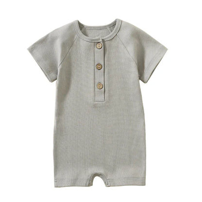Pelele de verano para bebé, pijama fino de manga corta, mono acanalado, ropa de punto elástica, mono para niña