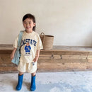 2pcs Summer Baby Clothes Set Children Boy Girl Cartoon Bear T-shirts and Shorts Suit Kid Casual Top Bottom Outfits Tracksuits