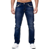 Straight Jeans Men Washed No Hole Jeans Spring Summer Boyfriend Jeans Streetwear Loose Casual Designer Long Denim Pants Trousers