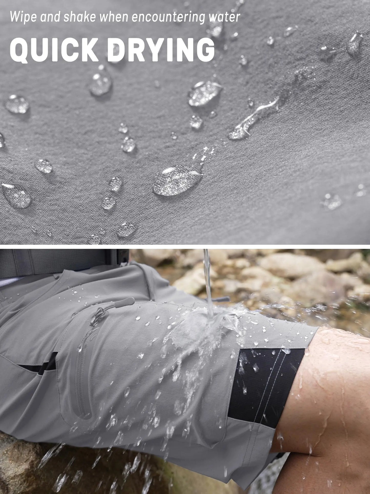 TACVASEN Quick Dry Cargo Shorts Mens Lightweight Work Cargo Shorts Multi Pockets Waterproof Outdoor Hiking Fishing Shorts Male