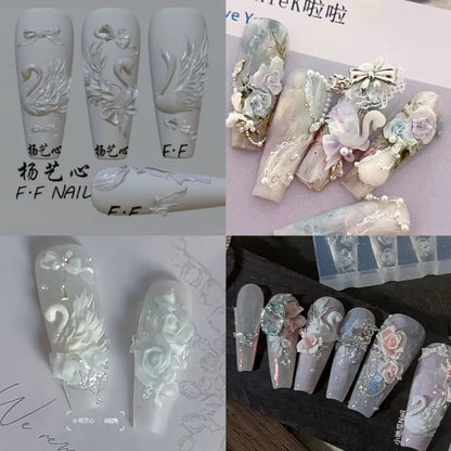 1pc  Snake Flamingo Jellyfish Dragon Dtream 3D Acrylic Mold  Nail Art DIY  Silicone  Nail Art Templates Nails Mold