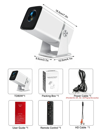 ThundeaL TD80W Full HD 1080P Mini Projector 4K Android WiFi 3D Home Theater TD80 Portable Projetor Meeting Video Movie PK HY320