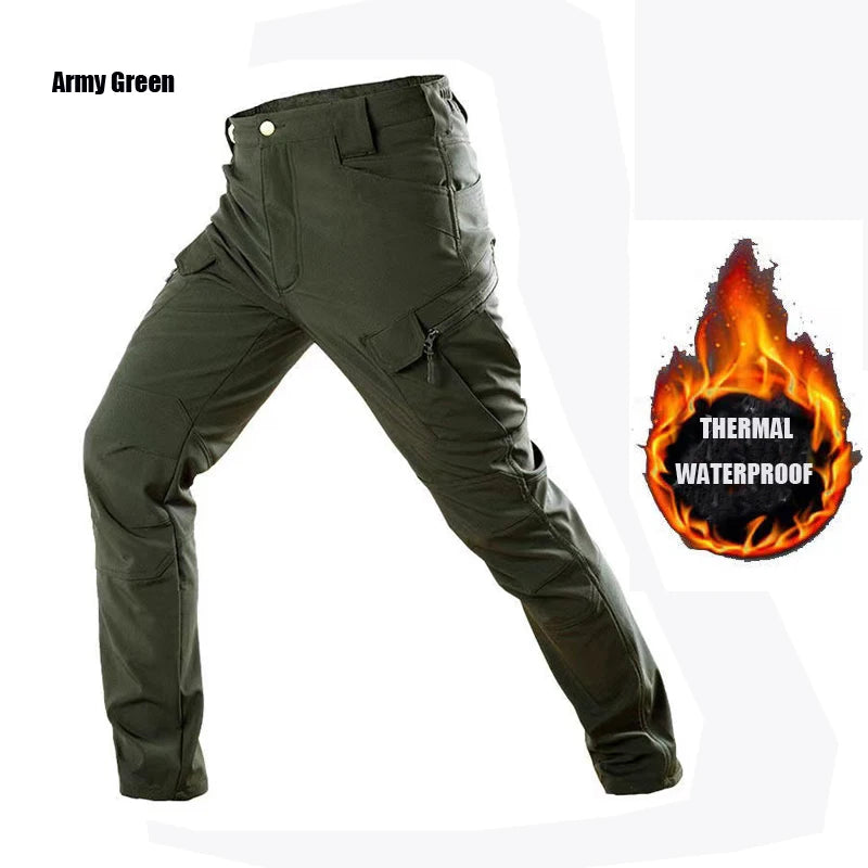 Men's City Gargo Winter Tactical SharkSkin Jackets Hiking Pants Fishing Climbing Trekking Casual Hunting Camping Trousers M-5XL