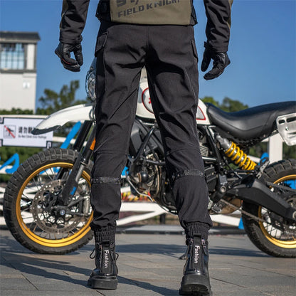 SFK New Black Motorcycle Pants Riding Men Equipemt Summer Breathable Trousers With CE Protection Armor Wearing Gears Accessories