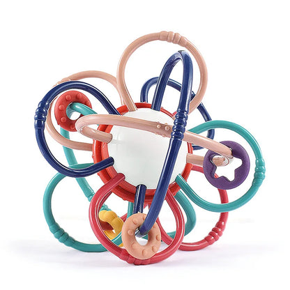 Baby Toys 0 12 Months Rotating Rattle Ball Grasping Activity Baby Development Toy Silicone Teether Sensory Toys for Babies Gifts