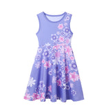 Vestido Casual Infantil para Meninas – Estilo Sereia/Rapunzel, Manga Curta, Alça em um Ombro Só, Fantasia de Princesa, Vestido Casual de Verão