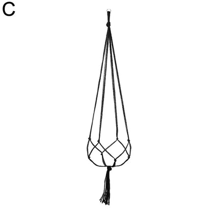 1pcs Braided Rope Hanging Basket  Flower Pot Straw Macrame Net Hanger Garden Holder Craft Plant Balcony Decor Accessories
