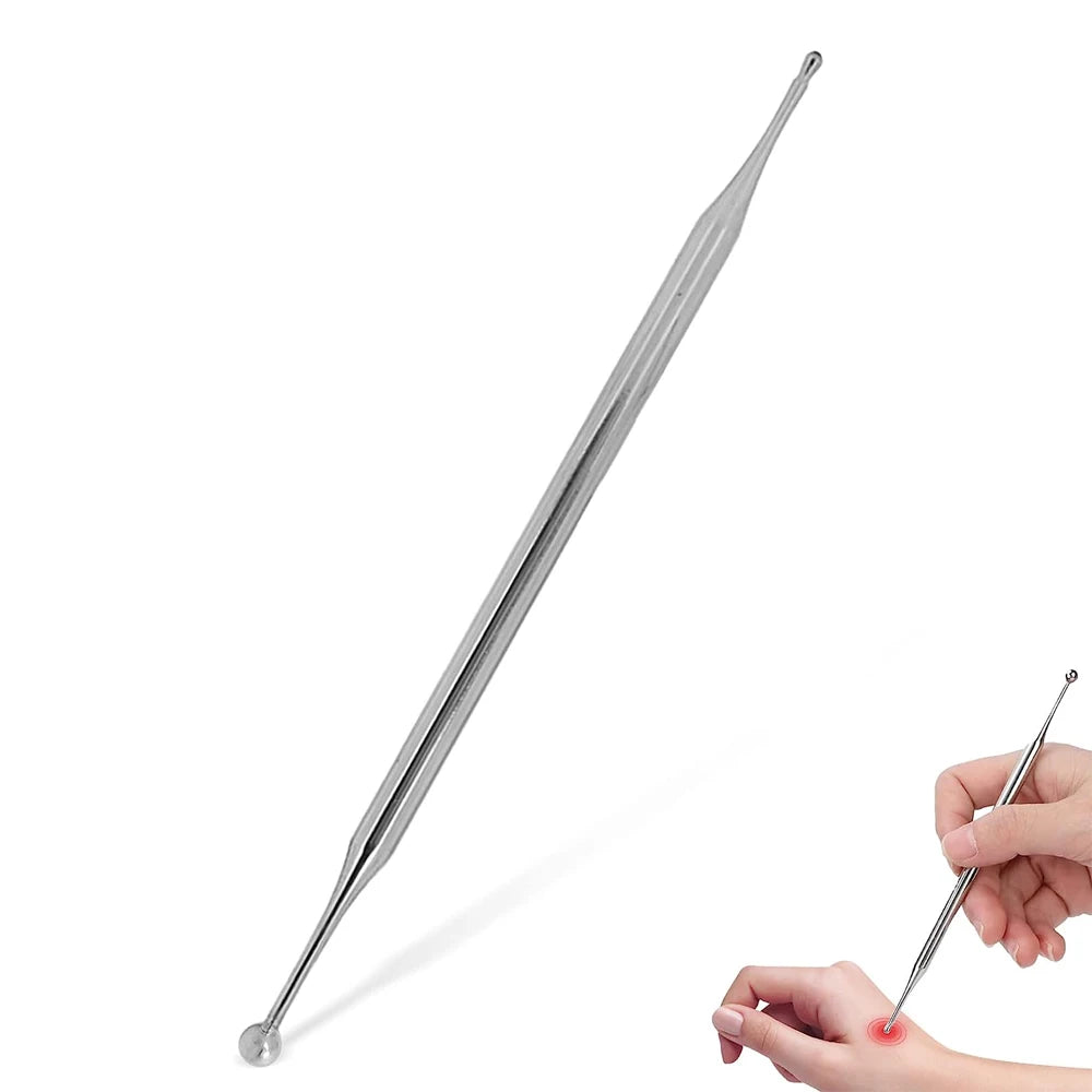 Ears Acupuncture Point Probe Massage Tool Painless Stainless Steel Portable Acupoint Detecting Pen Facial Reflexology Tool
