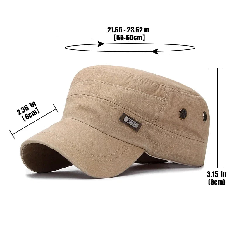 Military Cadet Flat Cap Fashion Clothes Adjustable Snapback Hat Unisex New Fashion Classics Outdoor Casual Sport Baseball Cap