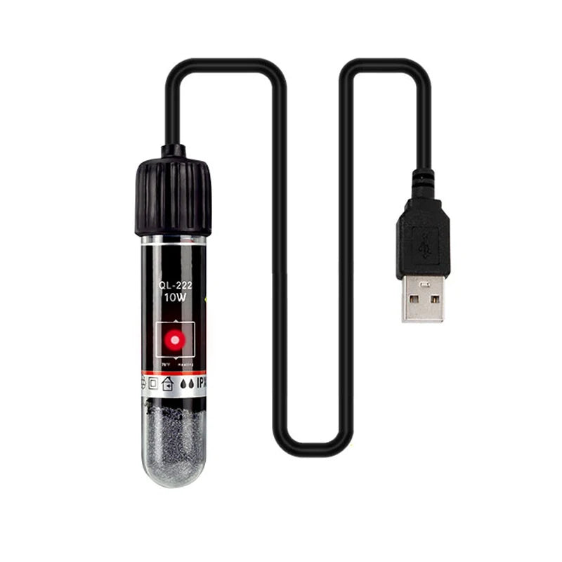 USB Mini Aquarium Heating rod for Small Fish Tank 26°C Constant Temperature Aquarium Heater Submersible Thermostat Heater 10W