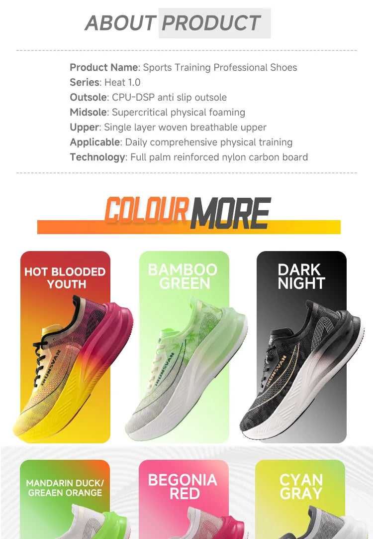 IRUNSVAN Men Running Shoes Breathable Sports Shoe Lightweight Marathon Carbon plate Sneaker Casual Comfortable Athletic Training