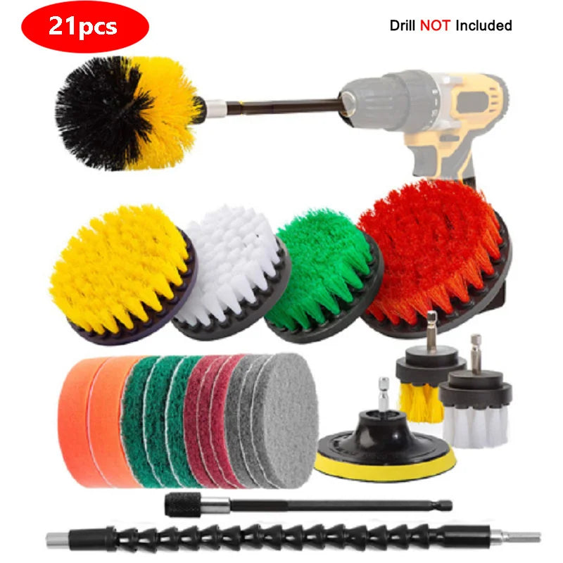4 pces-31 pces power esfrega almofadas purificador kits de escova de limpeza de cozinha limpador multiuso esfrega escovas de broca elétrica sem fio