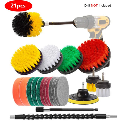 4 pces-31 pces power esfrega almofadas purificador kits de escova de limpeza de cozinha limpador multiuso esfrega escovas de broca elétrica sem fio