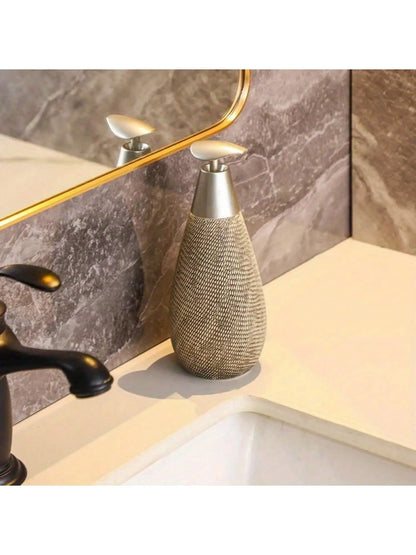 Creative Retro Style Ceramic Push-Type Soap Dispenser With Pump,  Hand Soap Bottle, Suitable For Bathrooms Kitchens And Toilets