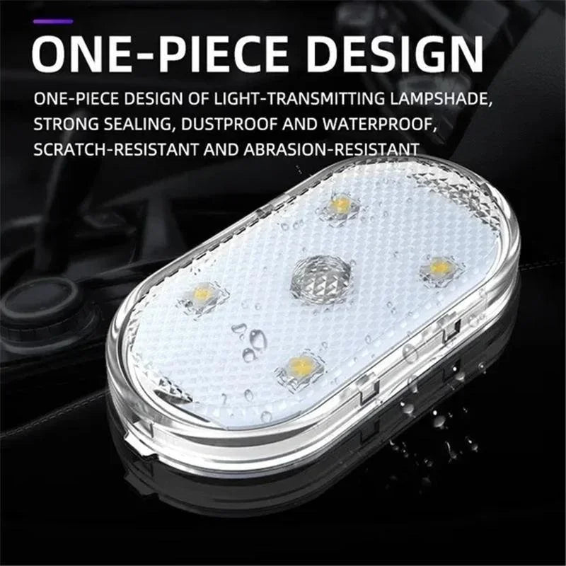 Luces LED inalámbricas para interior de coche, luces LED para interior de coche, luz de neón recargable por USB