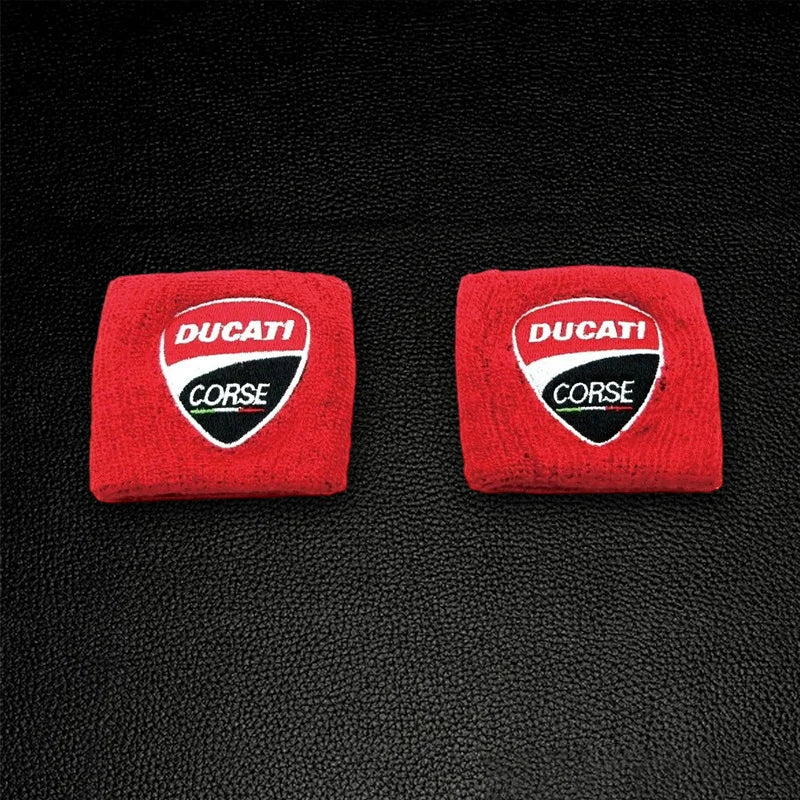 Motorcycle Embroidery Front Fluid Oil Brake Reservoir Sock Cover for Ducati Monster Panigale Diavel Superleggera V4 V2 Scrambler