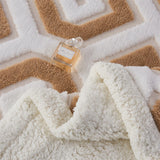 Flannel Warmth Autumn Winter Blanket Keep Warm Comfortable Jacquard King Size Blankets Skin Friendly Geometric Nap Comforter