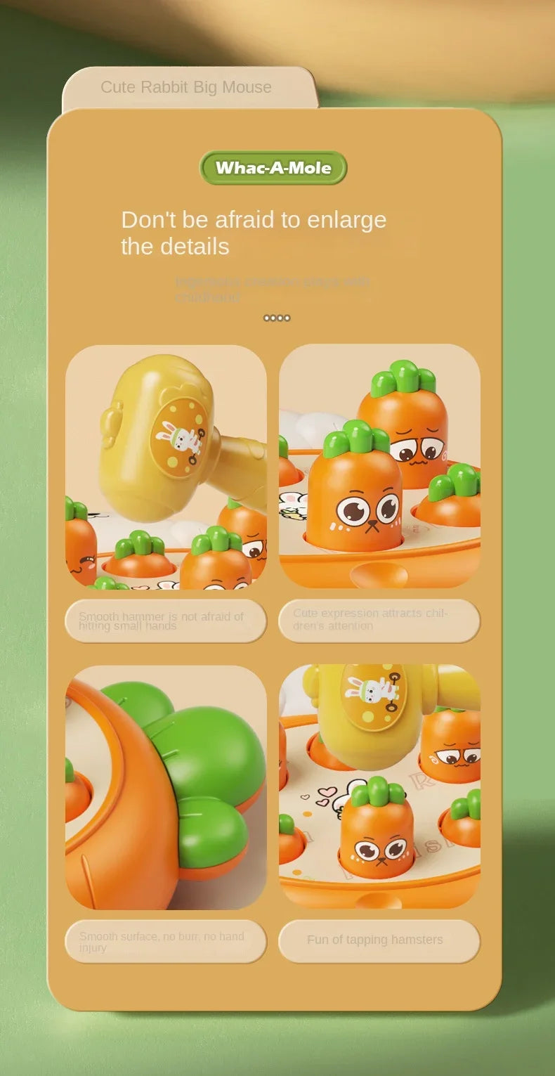 Cartoon Montessori Baby Toys Toddler Educational Birthday Gift Animal Theme Knocking Game Parent Child Board Hammering Game