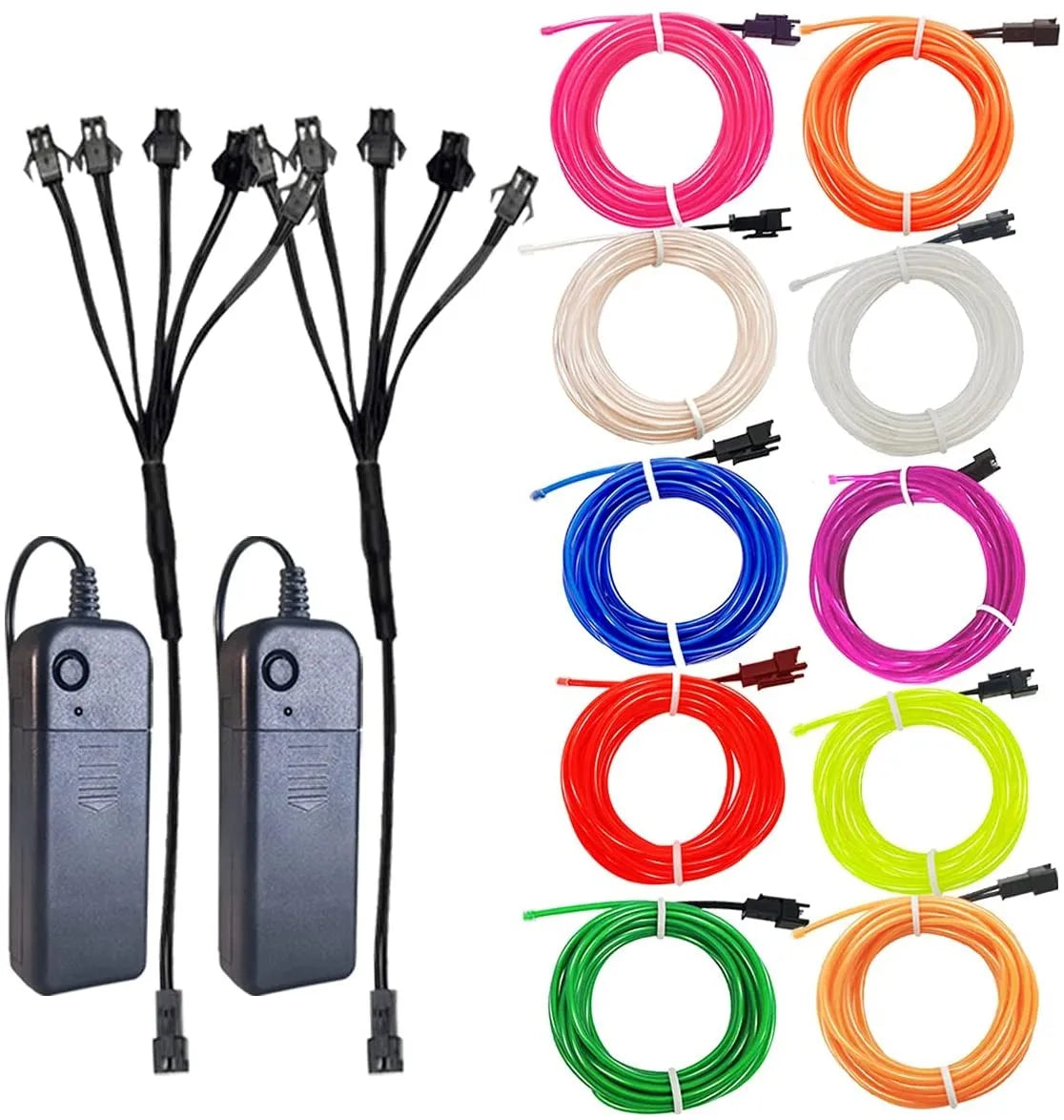 10/5/3/1M EL Wire Light Strip Battery USB Switch Neon Glowing String Lights DIY Rope Tube Halloween Blacklight Multicolor Decor