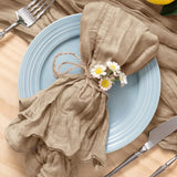 Set of 12 Gauze Cheesecloth Napkins Cloth Bulk Dinner Table Napkins for Home Wedding Valentine's Party Event Table Decoration