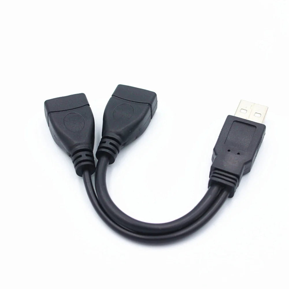 2.0 A 1 male to 2 Dual USB Female Data Hub Power Adapter Y Splitter USB Charging Power Cable Cord Extension Cable