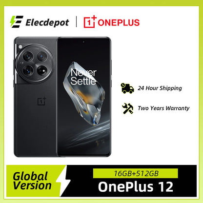 OnePlus 12, versión global, Snapdragon 8 Gen 3, procesador 100W SUPERVOOC, cámara principal de 50 MP, batería de 5400 mAh, pantalla de 6,82", Bluetooth 5,4, smartphone 5G.