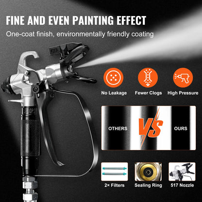 VEVOR - Pulverizador de pintura sin aire, eléctrico con carrito, para muebles y cercas, 950 W, 3000 PSI 
