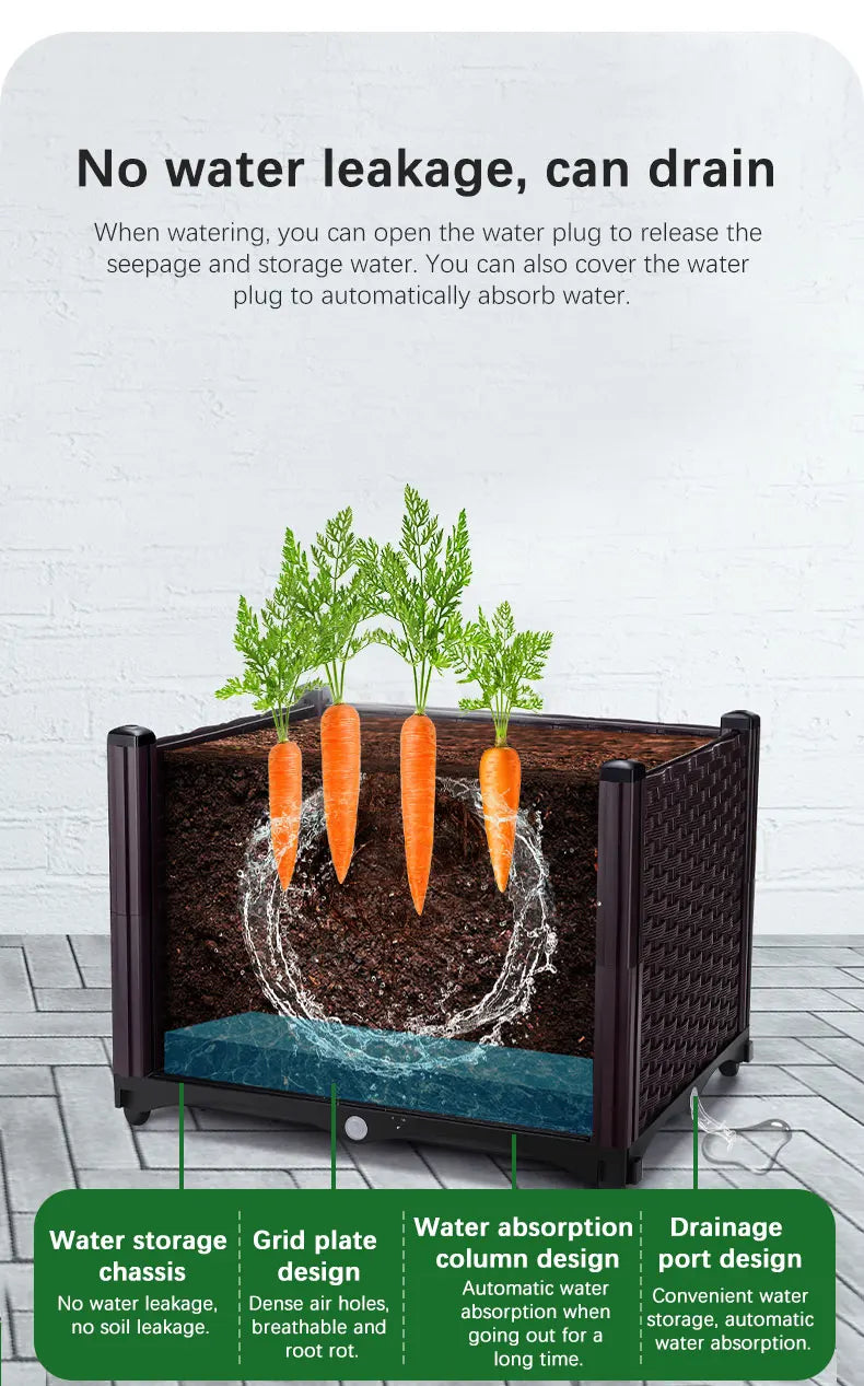 Plastic Large Flower Pot Box For Vegetable Planting Home Garden Decoration Pots For Plants Plant Pot Indoor Outdoor Planting Box