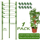 90cm Adjustable Tomato Cage 36 inches Plant Support Cages Cucumber Trellis for Climbing Plants 4 Adjustable Rings and Plant Clip