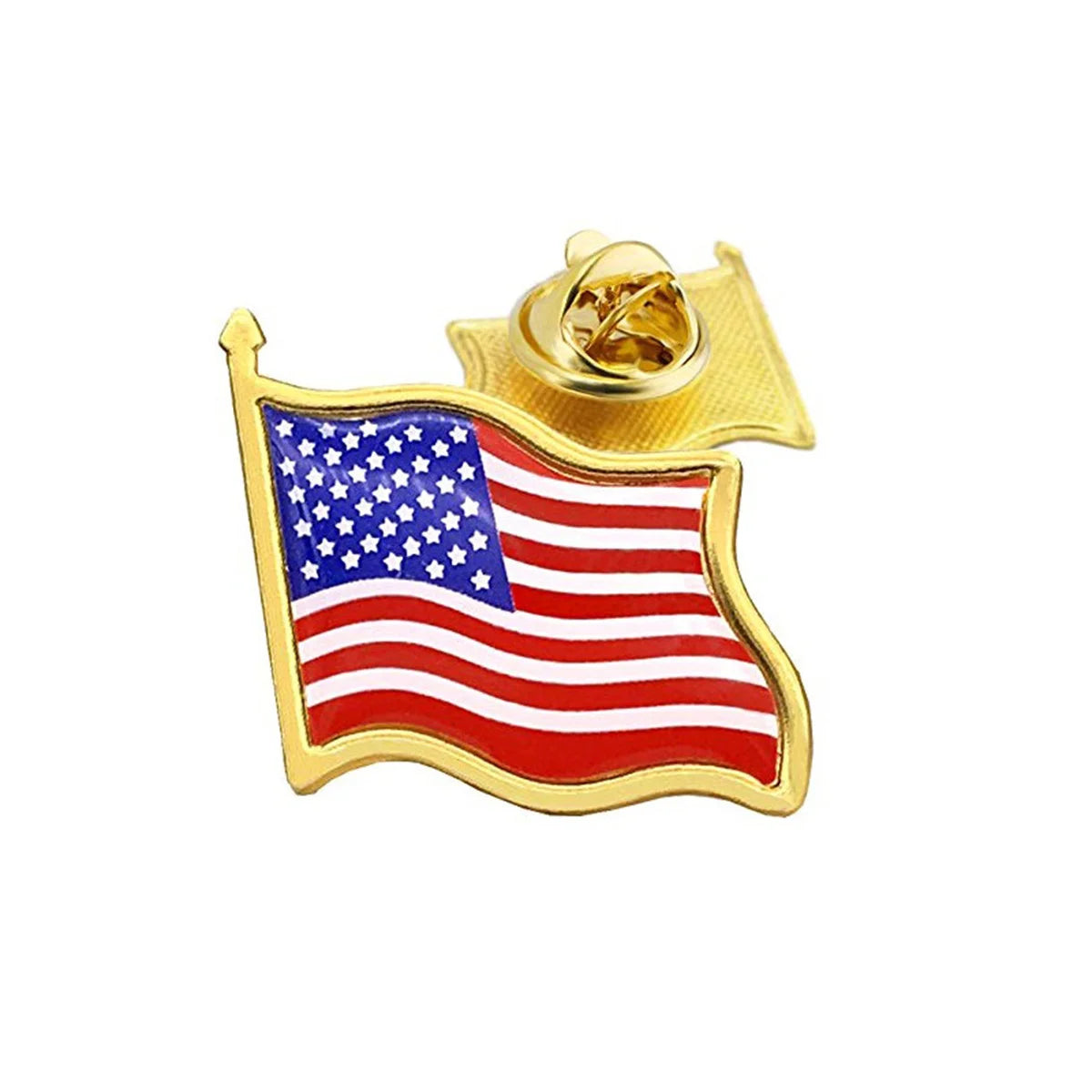 America USA National Flag Lapel Pins Crystal Epoxy Metal Enamel Badge Paint Brooch Souvenir Suit Personality Commemorative
