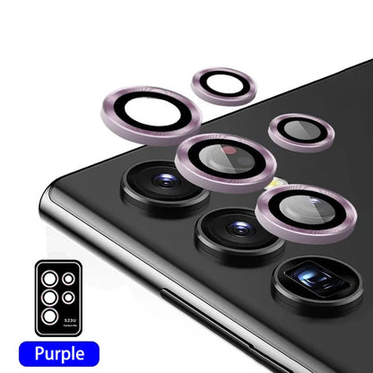 Metal Lens Ring Glass For Samsung Galaxy S24 S23 S22 Ultra Plus Z Flip Fold 6 Camera Protection Cover Tempered Glass Accessories