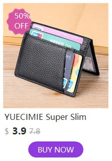 YUECIMIE Cartera delgada de aluminio con bolsillo trasero elástico, tarjetero para identificación, mini billetera RFID, estuche automático emergente para tarjetas bancarias.
