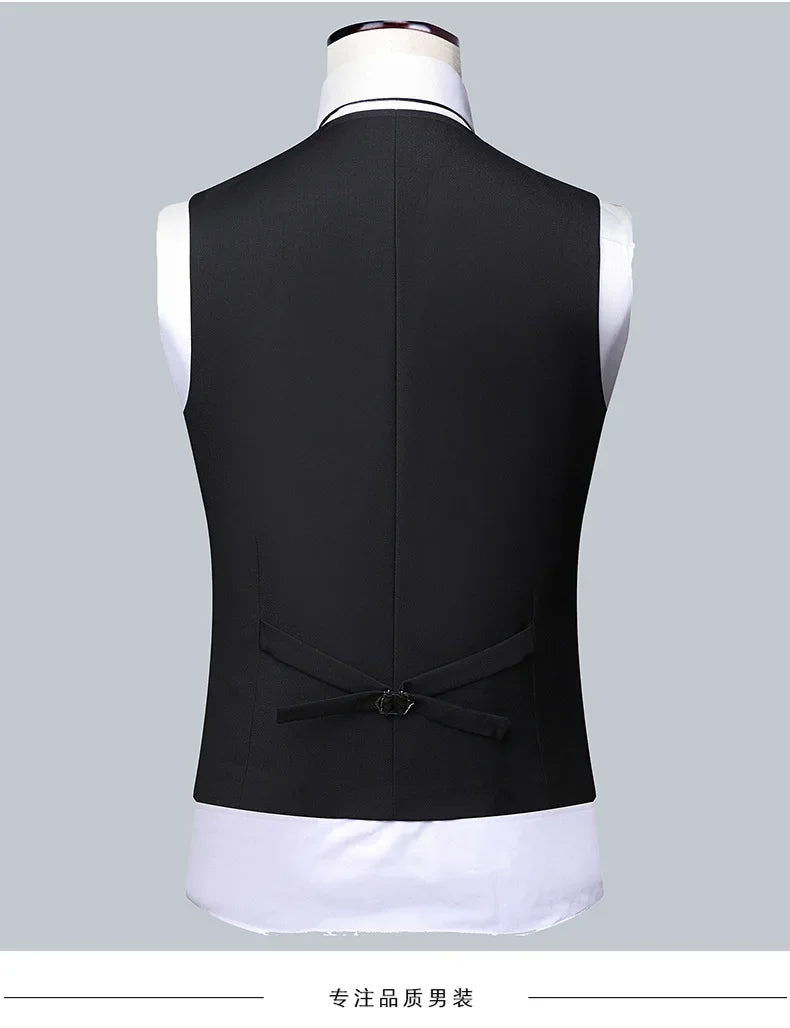 Suit Boutique Men's Fashion Business (Blazer+ Vest + Trousers) Gentleman's Wedding Casual Professional Formal Suit 3 Piece M-6XL