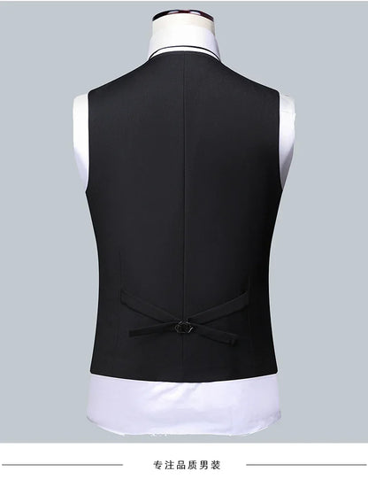 Suit Boutique Men's Fashion Business (Blazer+ Vest + Trousers) Gentleman's Wedding Casual Professional Formal Suit 3 Piece M-6XL